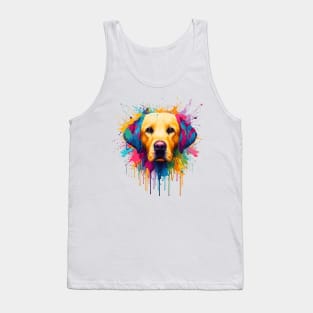 Golden Retriever Dog Multicolored Tank Top